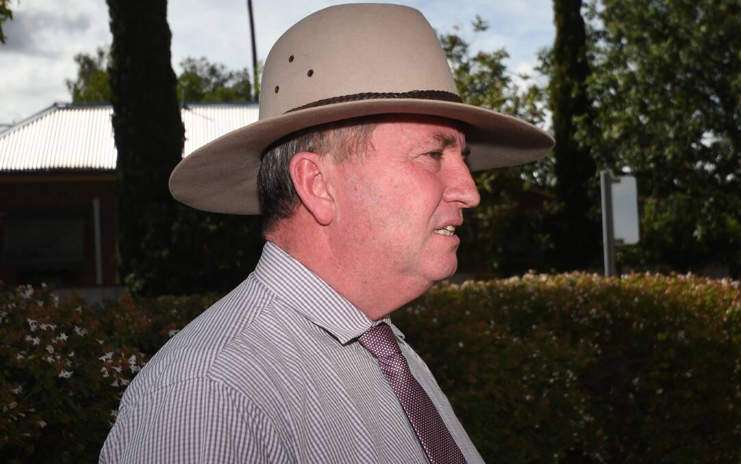 HEADING OFF: New England Nationals candidate Barnaby Joyce was campaigning in Nambucca Heads on Monday, less than a week out from the federal election. Photo: Gareth Gardner 230419GGB04