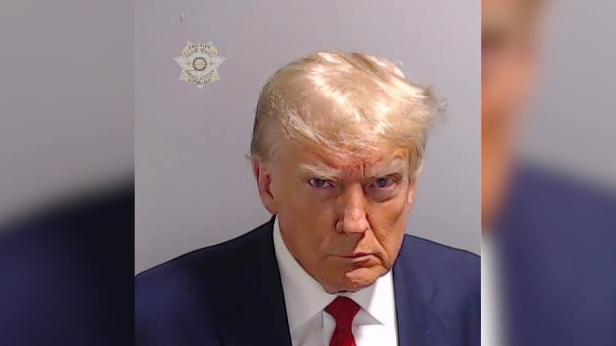 Former US president Donald Trump's mugshot. Picture by Fulton County Sheriff's Office