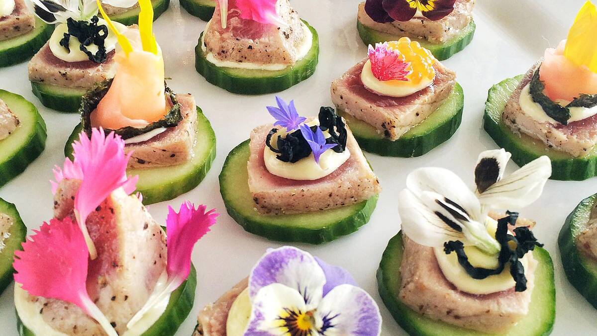 The Calyx's delicious canapes take inspiration from flowers. Picture: Supplied