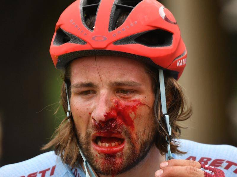 Team Katusha rider Marco Haller will push on in cycling's Tour Down Under despite a nasty crash.