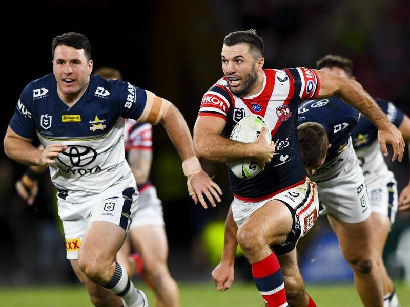 James Tedesco had a strong game for the Roosters who held off the Cowboys in the NRL.