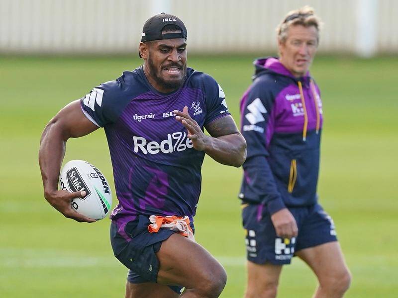 Storm coach Craig Bellamy runs his eye over Tui Kamikamica, who could play in the NRL decider.