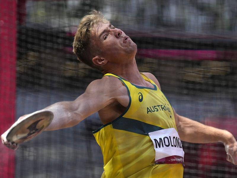 Decathlete Ash Moloney is right in the medal hunt at the Tokyo Olympics.