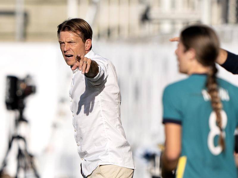 Coach Tony Gustasvsson will be aiming for his first win as Matildas coach when they face Japan.