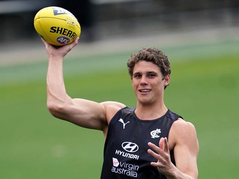Injured star Charlie Curnow was largely an onlooker as Carlton started AFL pre-season training.