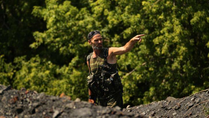 Pro-Russian rebel Yuri at the MH17 crash site. Photo: Kate Geraghty