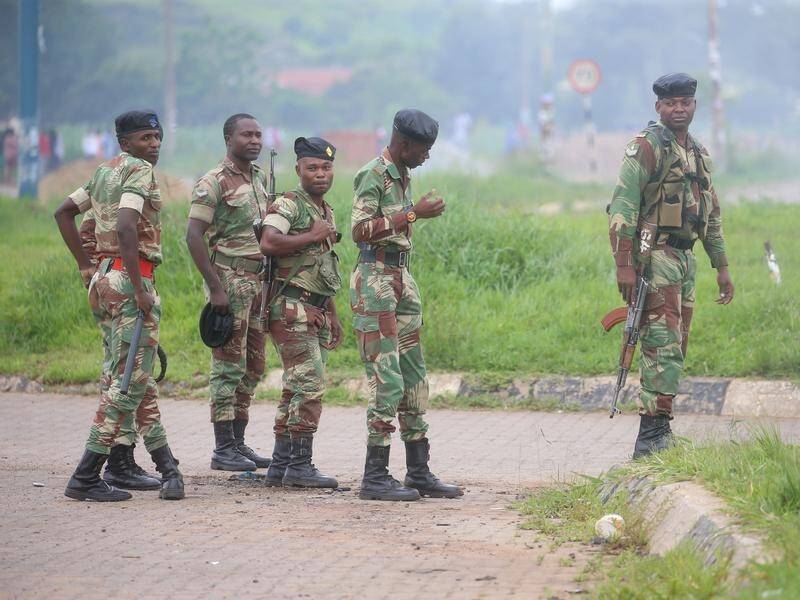 Soldiers are patrolling the streets in Zimbabwe as the government tries to quell violent protests.