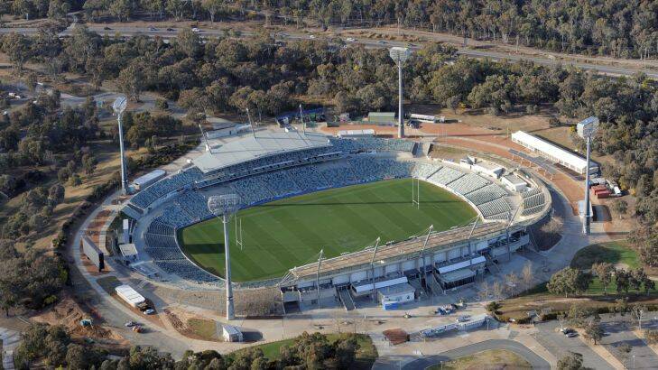 22 August 2011 FILE PIC Canberra Times photograph by GRAHAM TIDY Image to archive. Aerial shot of the Canberra Stadium at Bruce. SPECIAL 111
