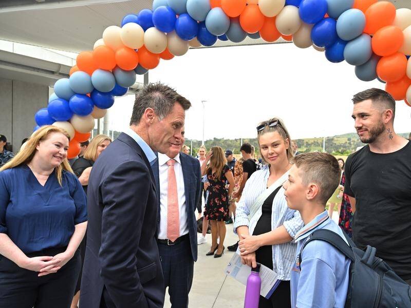 Chris Minns attended the opening of Jerrabomberra High School in southern NSW. (Mick Tsikas/AAP PHOTOS)