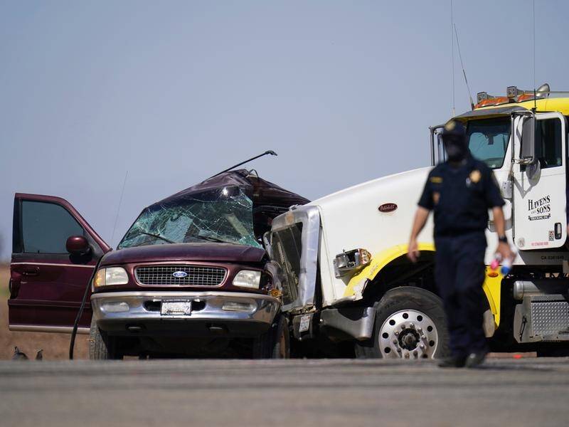 US authorities say a semi-truck crashed into an SUV on a California highway, killing 13 people.