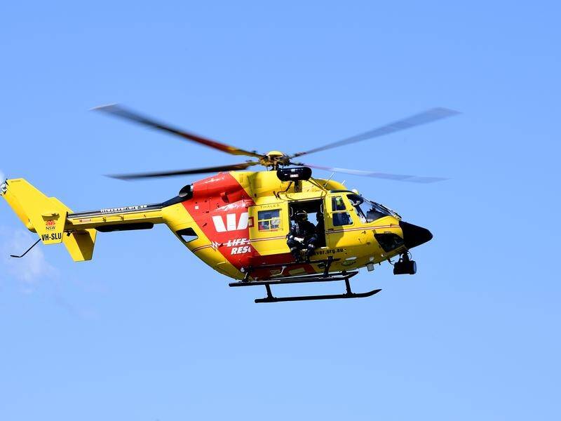 A three-year-old girl was airlifted to hospital after being attacked by a kangaroo near Armidale.