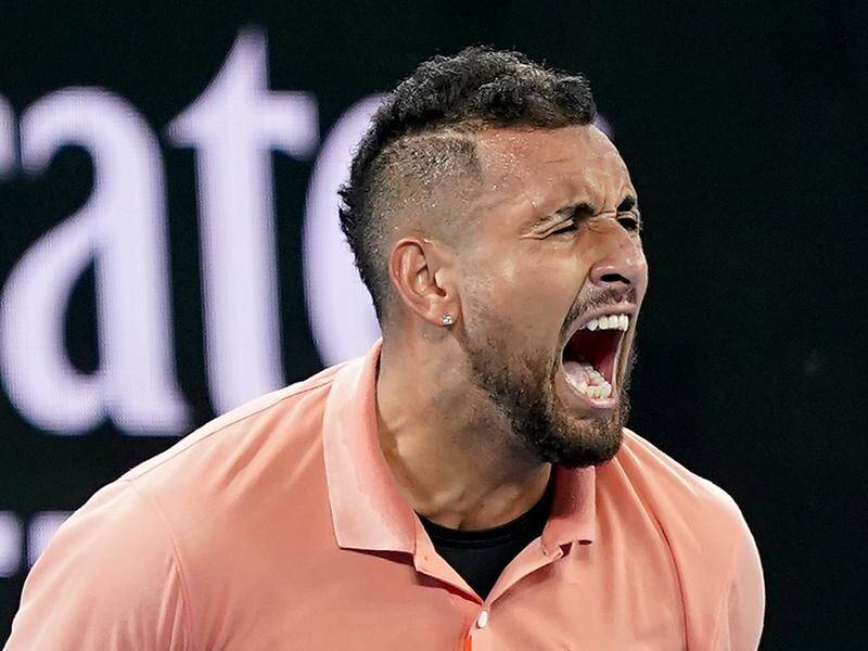 Nick Kyrgios will get a match closer to a Rafael Nadal showdown with a win over Gilles Simon.