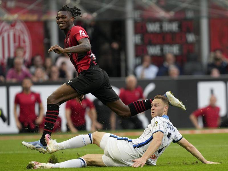 Rafael Leao scored Serie A leaders AC Milan's opening goal in the 2-0 win over Atalanta.