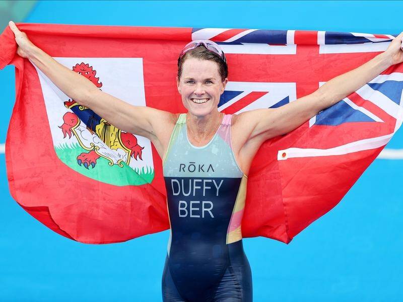 Bermuda's Flora Duffy has won her country's first Olympic gold in claiming the women's triathlon.
