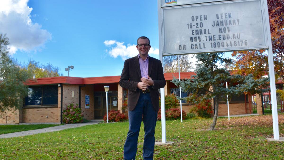 Northern Tablelands MP Adam Marshall at the site of the new learning centre in Glen Innes. The aim is to link to similar centres so expert teaching is widely available.