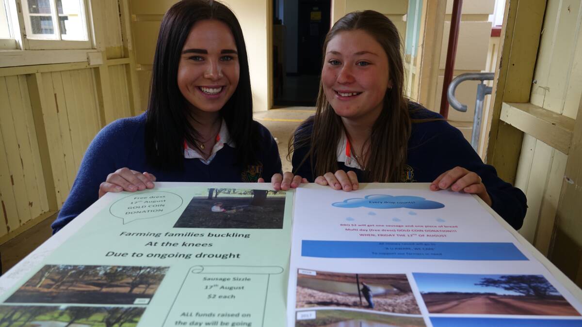 High School students, Hope McIntyre and Tori Potter, who plan to raise money. They see the pain of the drought on their family's properties. 