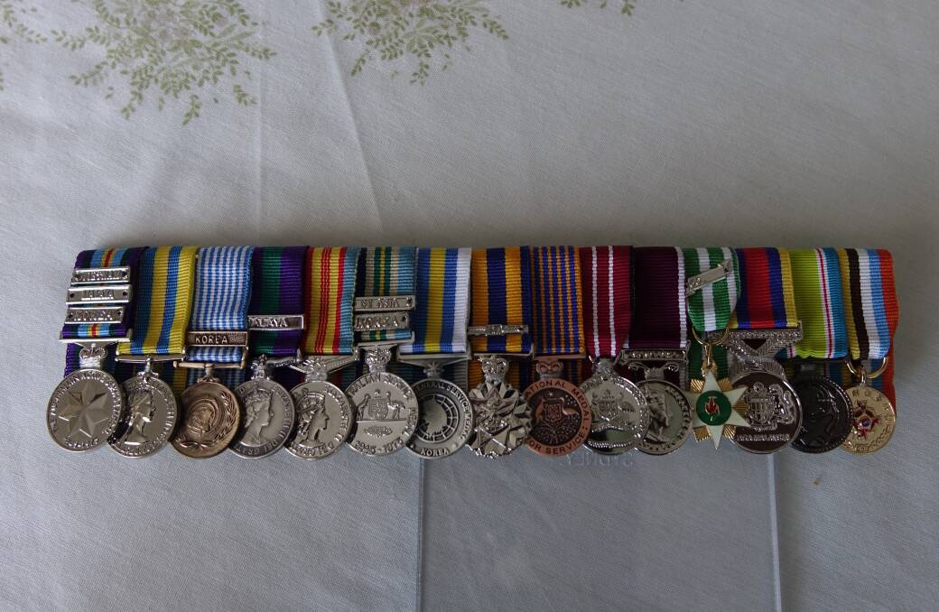 Allen Evans' medals for bravery in three terrible wars.