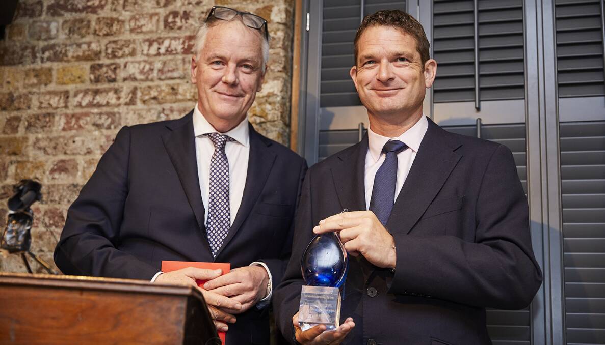 PRESENTATION: Dr Nick Martin (right) accepted his 2019 Blueprint International Whistleblowing Prize Award held in London on Wednesday, January 16.