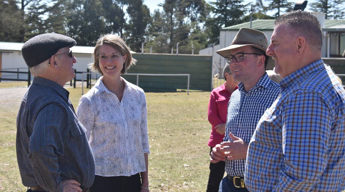 Councillor Kevin Ward and Leanne Doran with Member for Northern Tablelands Adam Marshall and Uralla mayor Michael Pearce at the showground earlier this year.
