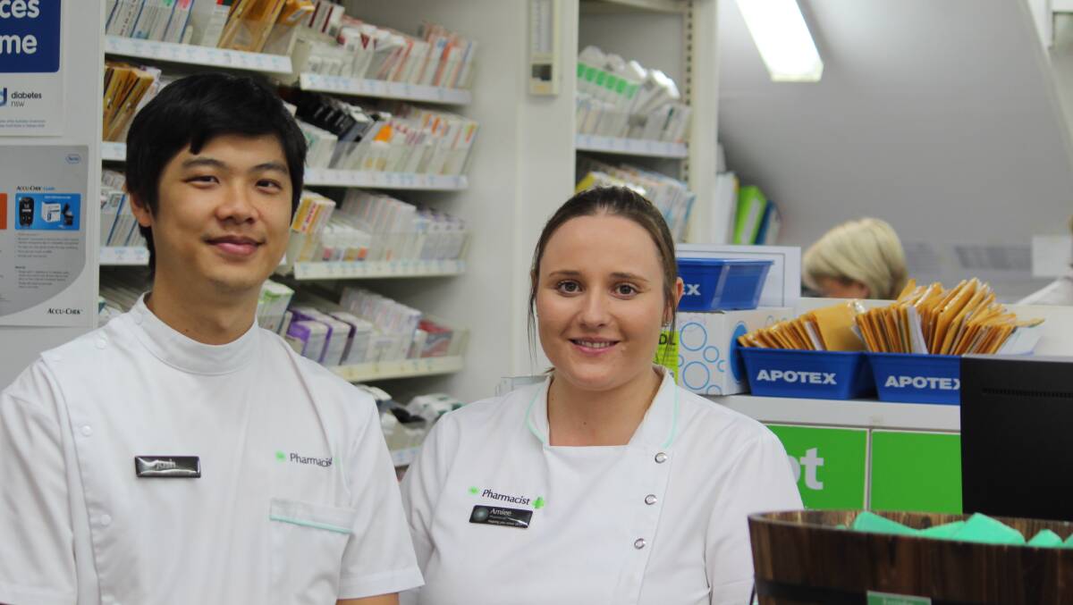 FLU SEASON: With the flue season getting nearer parmacists Josh Lee and Aimee Hetherington advise people to think about where they will get their shots.