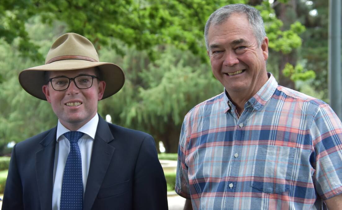 PLEASED: Member for Northern Tablelands Adam Marshall with Armidale Regional Council Mayor Simon Murray agree the region is heading in the right direction.