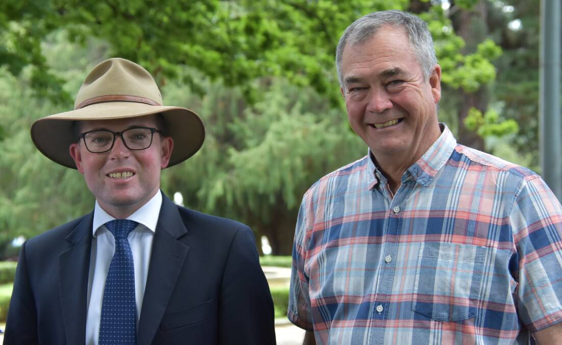 PLANNING: Member for Northern Tablelands Adam Marshall with Armidale Regional Council Mayor Simon Murray at Central Park, another one of Armidale's public spaces.