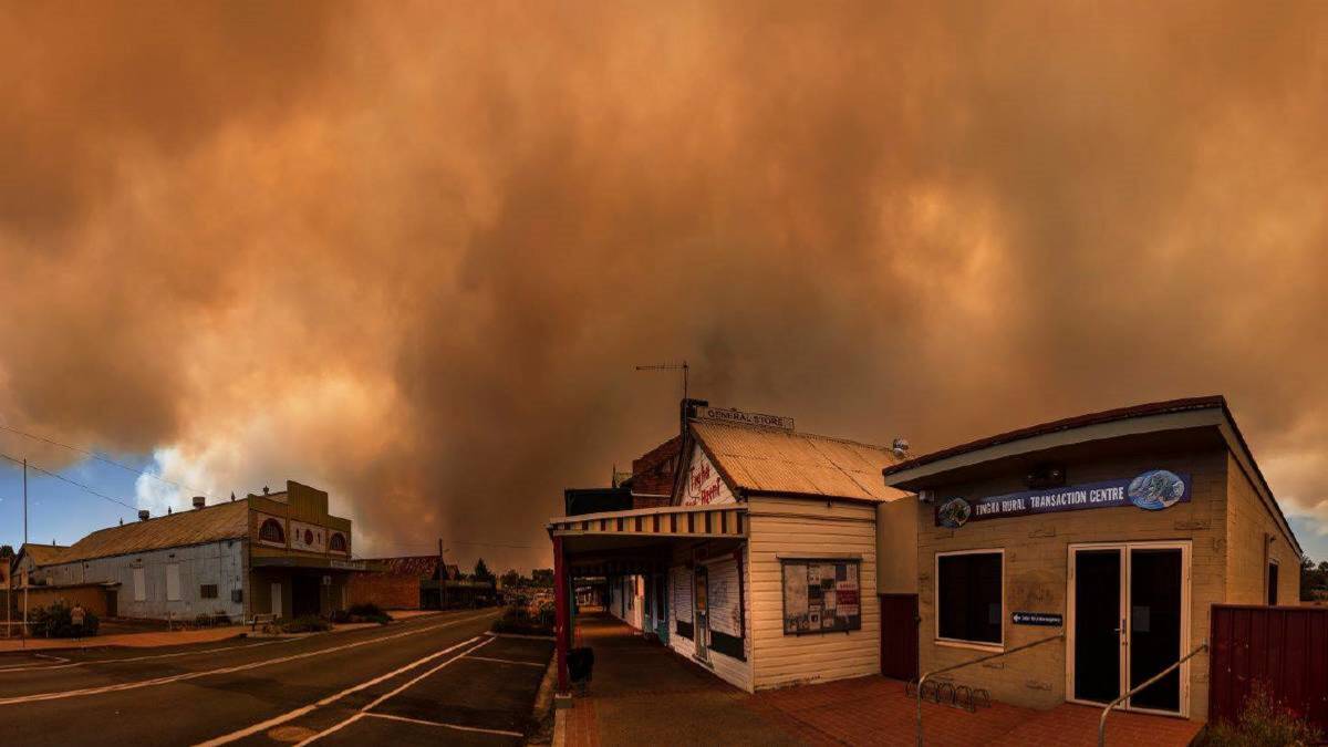 SURVIVAL: Tingha's main street was spared from the bushfire bearing down on it.