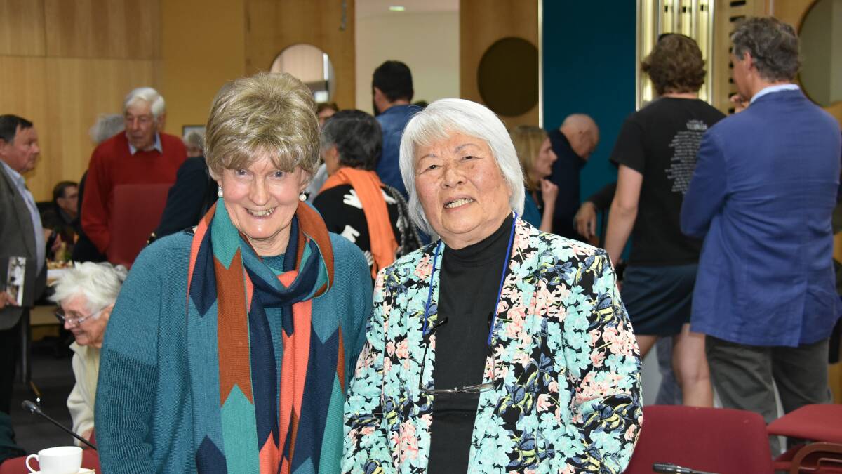 Wollomombi Local Area Committee member Trish McRae with council's project co-ordinator Poh Woodland.
