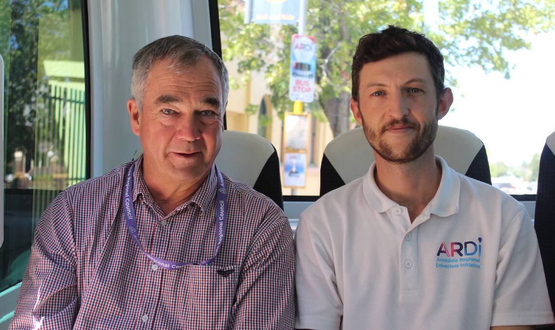 LAST RIDES: Mayor Simon Murray with sustainable engineer Josh Drielsma were two ARDI got to know well.