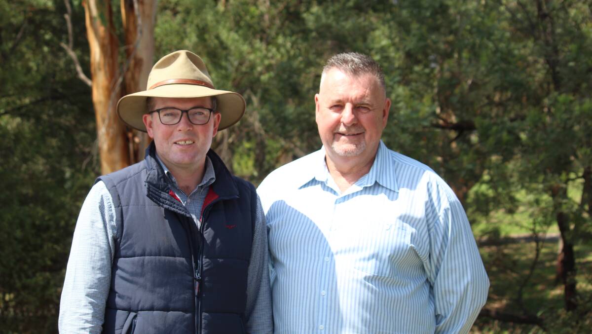 FUNDING: Member for Northern Tablelands Adam Marshall and Uralla Shire Council Michael Pearce need a carbon water filtration system for the town.