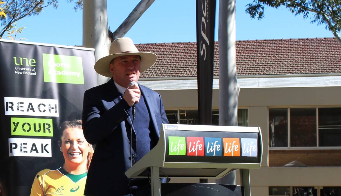 FUNDING: Member for Northern Tablelands Barnaby Joyce announced the success of a grant application from UNE on Tuesday.