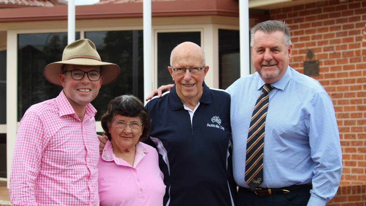 Member for Northern Tablelands Adam Marshall with Uralla Australia Day Committee secretary Bev Niland, vice-chair Peter Phillips and Uralla Mayor Michael Pearce.