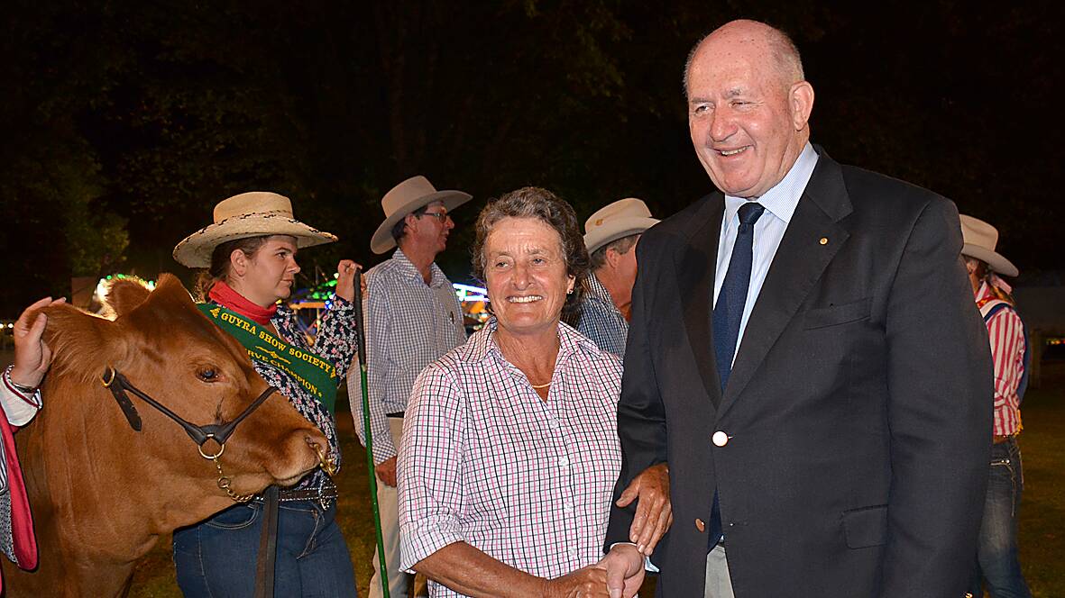 LOCAL: June Walker with Australia's Governor General Sir Peter John Cosgrove at the Guyra Show.