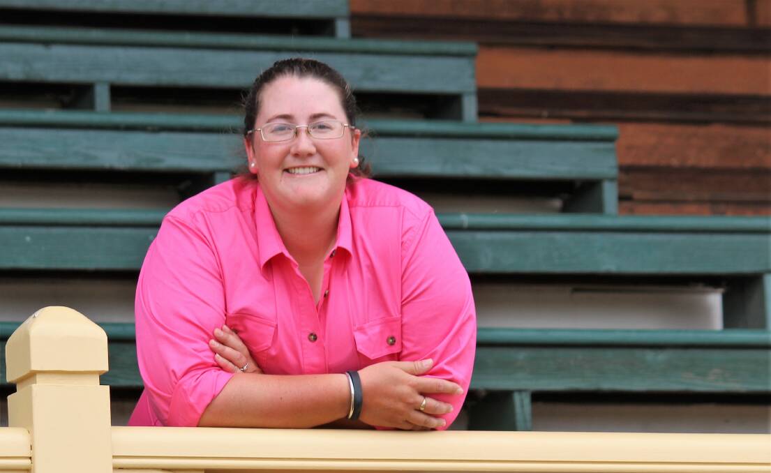 PLANS: Briony Looker on the Showground's refurbished grandstand that will be available for use this year.