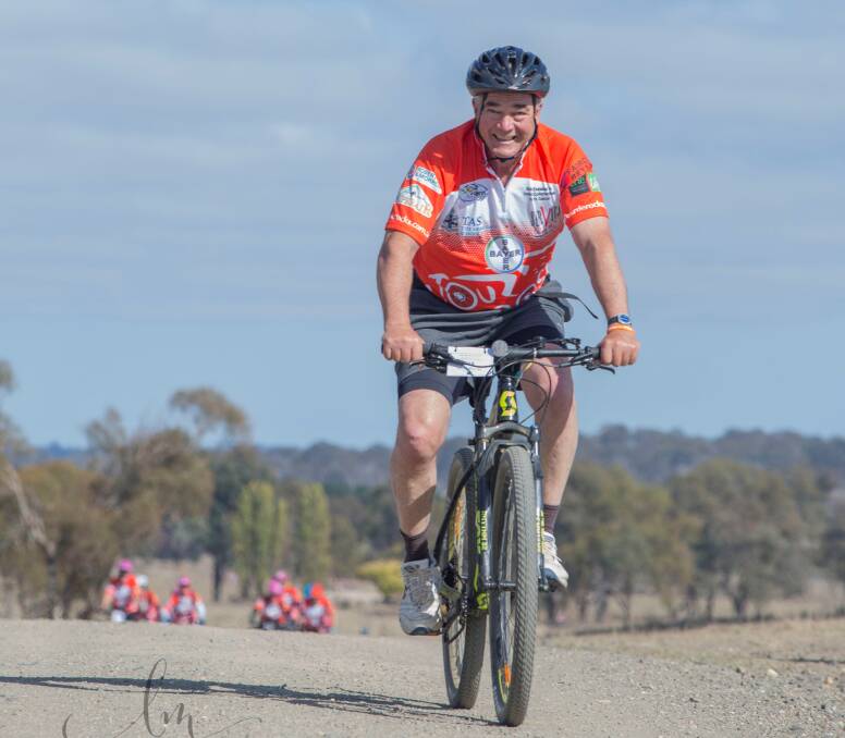 FUN: Armidale Mayor Simon Murray makes the ride look like fun, despite a few "tender patches" picked up along the way. PICTURE: Libby Martin Photography