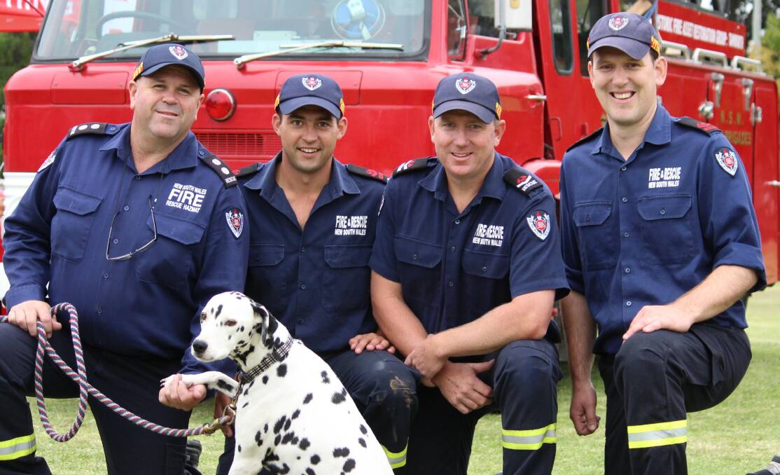 TEAM 205: Armidale's NSW Fire and Rescue competitors were Station Officer Steve McWhirter, Mitch Sozou, Phil Moore, Andrew Logan and "Pru" the Dalmatian.