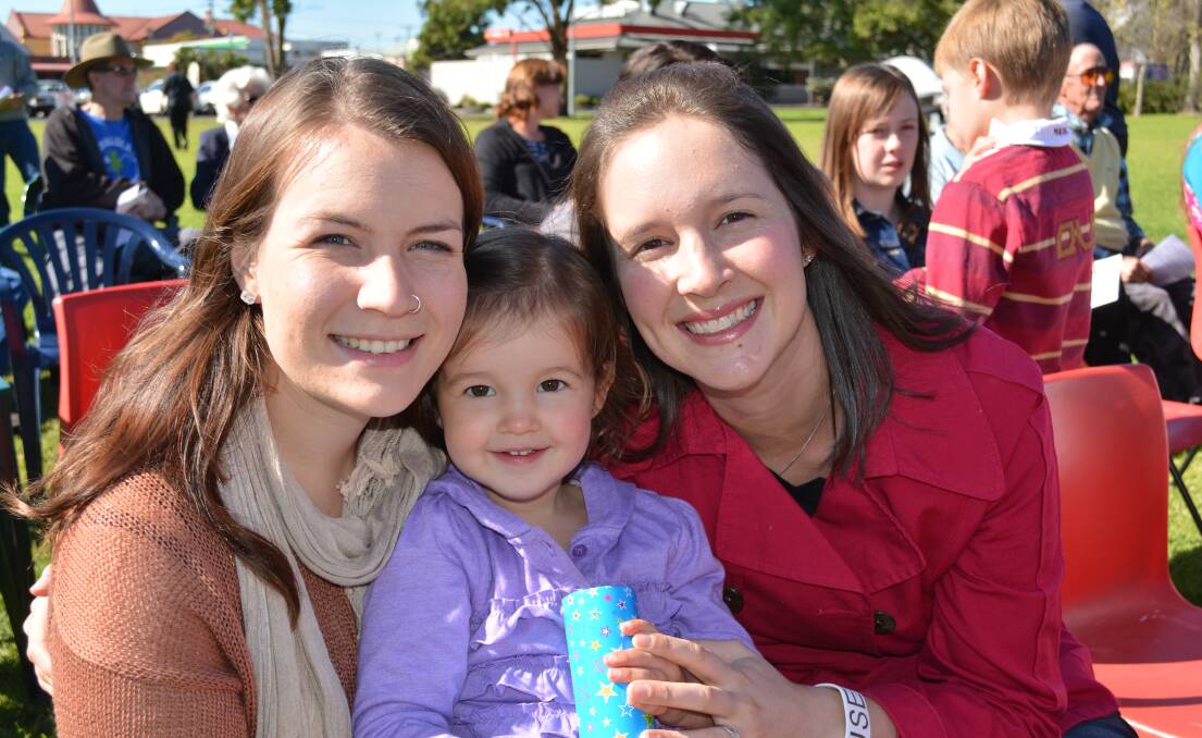 EASTER IN ARMIDALE: Serena, Lily and Paula Riley.