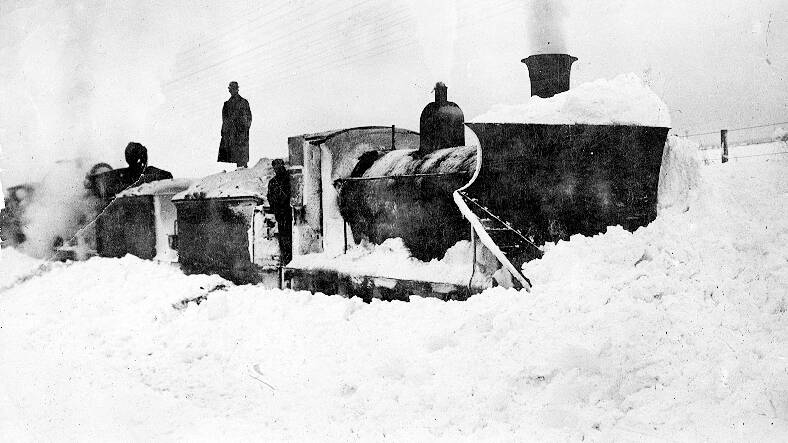 Train stranded in the snow - possibly taken in 1949