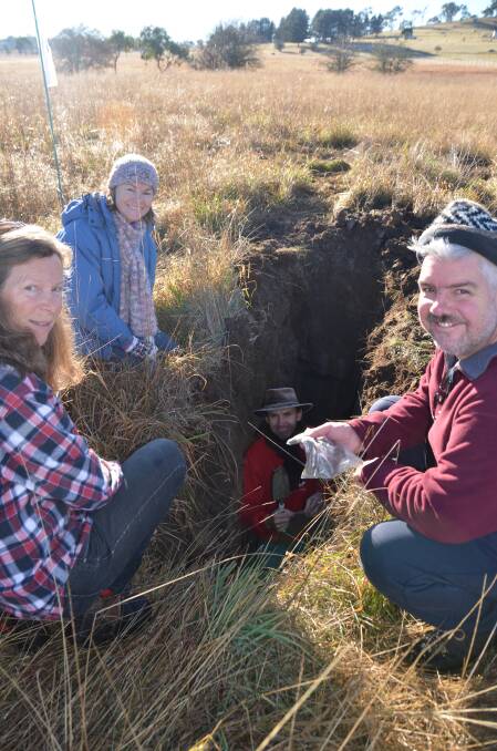 LAST RESTING PLACE: Farm owner Jan Packard with Maryanne McArdy, Kevin Hartley and Starfish Initiatives executive director Adam Blakester at the potential ‘earth burial’ site located in Saumarez Ponds.