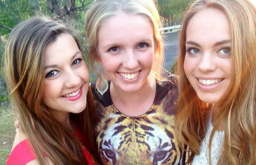 MATES: Amelia Fitzgerald, Sophie Richards and Jessica Lindley-Jones became friends at university last year.