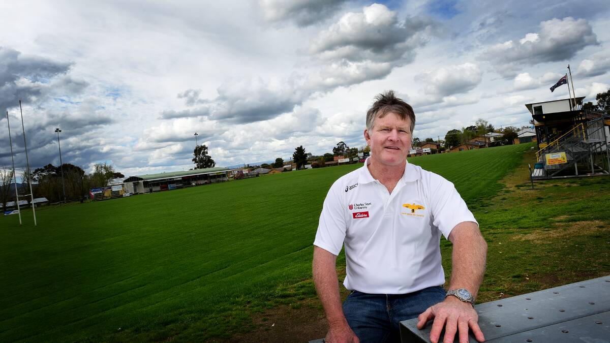 Former Wallaby hardman, now Country Eagle president David Carter, believes the crowd is in for an entertaining affair when the Eagles take on Greater  Sydney in a National Rugby Championship clash at Ken Chillingworth Oval next weekend. Photo: Gareth Gardner  030915GGA05