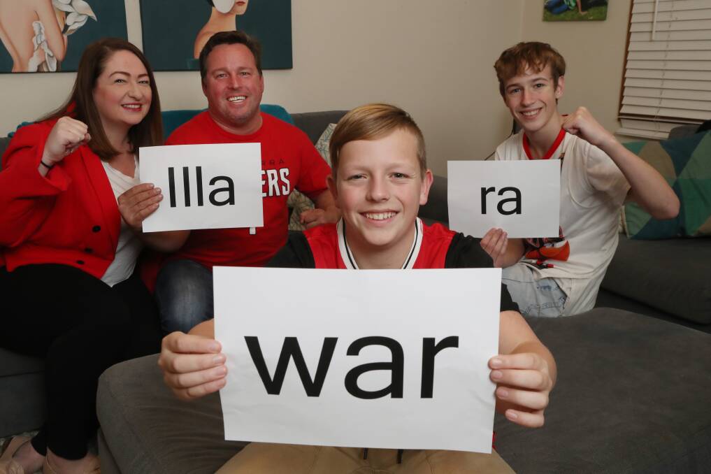FANS: The Rimmer family were among the fans pledging to chant "Illawarra" at the start of games in protest. Picture: Robert Peet. 