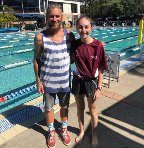 Training with the best: Emma McInnes at the Illawarra Academy of Sport with Australian Olympic triathlete Brendan Sexton.