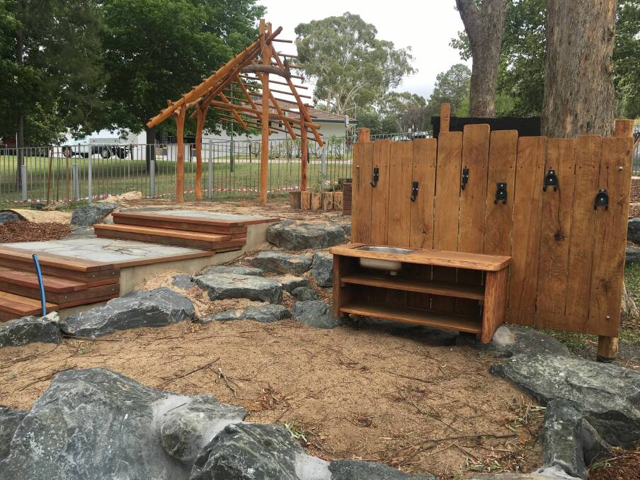 Stepping it up: Part of the new outdoor area at Yarm Gwanga showing changes in levels.