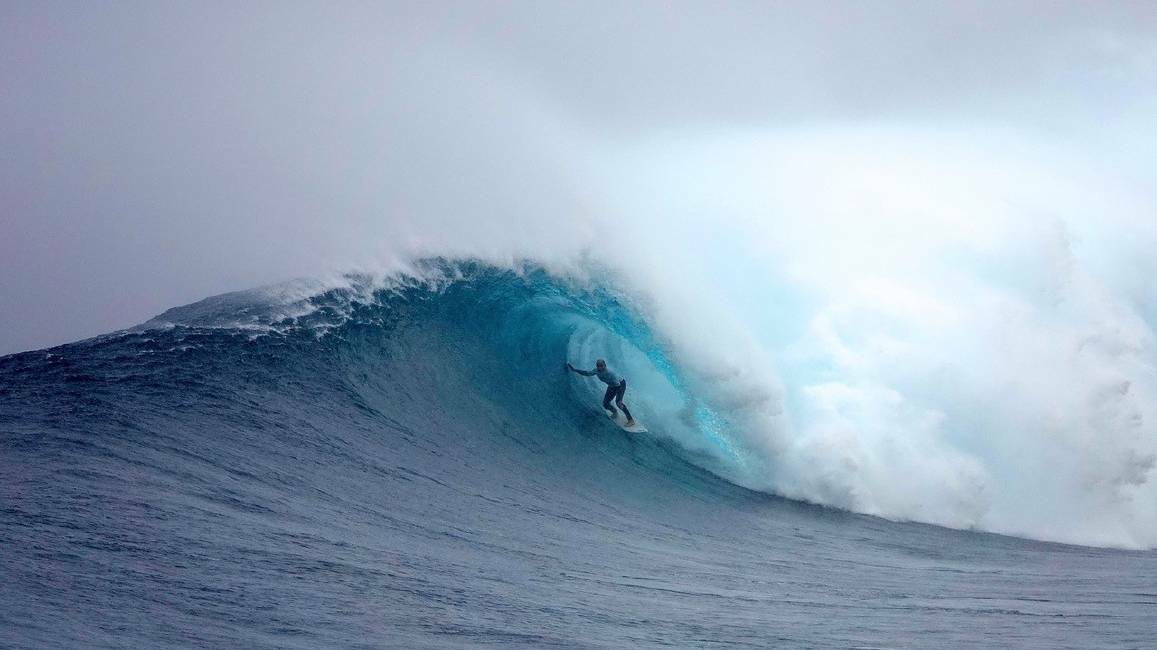 RIDING HIGH: Big wave winner Paul 'Antman' Paterson at the inaugural Big Wave Invitational. Photo: VANCE BURROW
