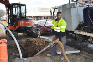 ALMOST HERE: The pipe that will carry the NBN cable at the edge of the Armidale CBD.