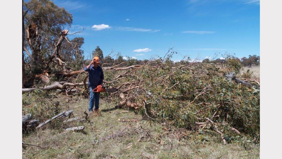 Clean up at Green Valley, Guyra, on Sunday.