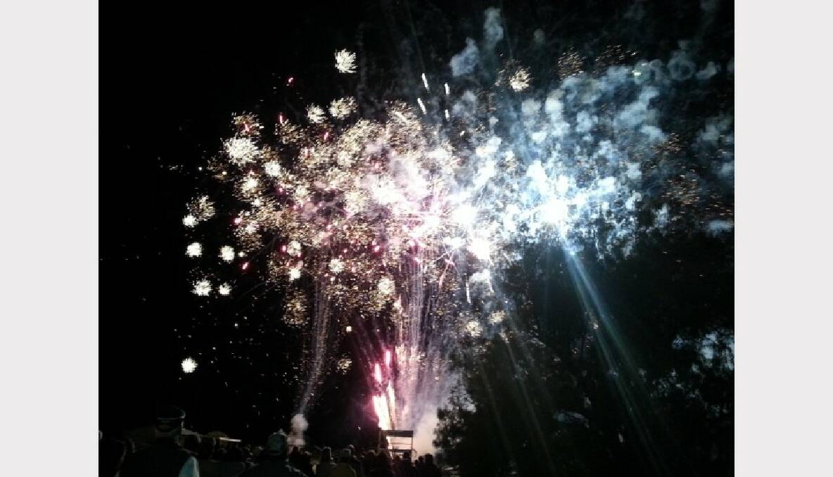  The fireworks from the Rowena Cracker Night on Sunday.Photo:The Moree Champion.