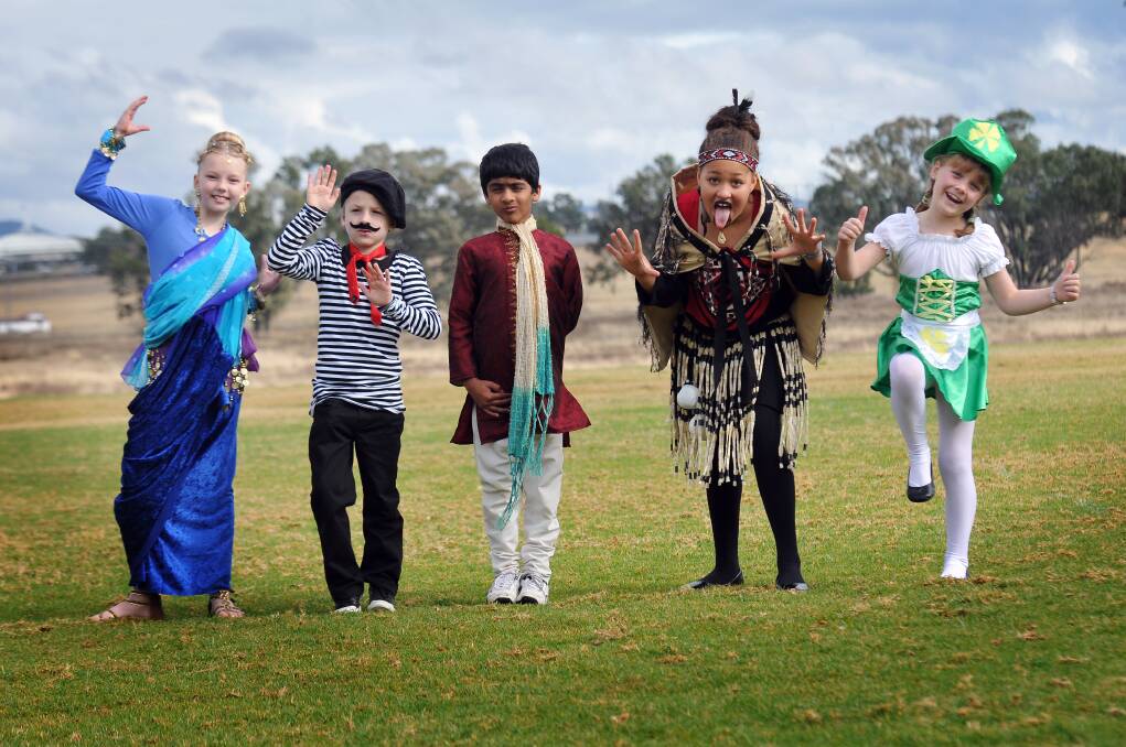Kids from Carinya Christian School dressed up for Multicultural Day. 