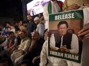 Jailed former prime minister Imran Khan has appeared in Pakistan's top court via video link. (EPA PHOTO)